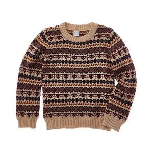 Pepa London Girls  All Over Fairisle Alpaca-Blend Jumper, Brown